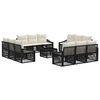 vidaXL Conjunto de sof&aacute;s de jard&iacute;n 13 uds. Negro rat&aacute;n sint&eacute;tico