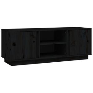 vidaXL Mueble de TV madera maciza de pino negro 110x35x40,5 cm