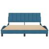 vidaXL Estructura de cama sin colch&oacute;n Hanko terciopelo azul 160x200 cm