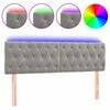 vidaXL Cabecero con LED de terciopelo gris claro 144x7x78/88 cm