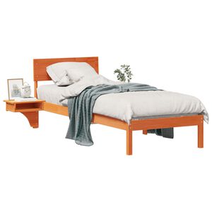 vidaXL Estructura de cama con cabecera Marr&oacute;n cera 75 x 190 cm