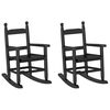 vidaXL Mecedoras para ni&ntilde;os 2 uds madera maciza de &aacute;lamo negras