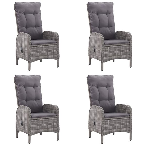 vidaXL Juego de comedor para jard&iacute;n 5 piezas gris