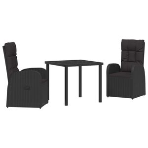vidaXL Conjunto de Comedor de Jard&iacute;n 7 pcs Negro rat&aacute;n sint&eacute;tico
