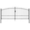 vidaXL Puerta Doble con cerradura Woerden Gris 400 x 224,5 cm Acero