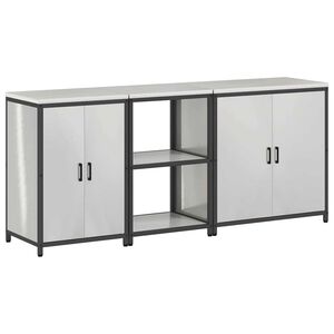 vidaXL Juego de Almacenamiento de Cocina con estante 3 pcs Plateado