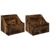 vidaXL Caja de discos LP 2 uds. Roble Ahumado 37 x 33 x 32 cm