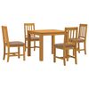 vidaXL Conjunto de comedor 5 uds. Gris Madera de Roble S&oacute;lido