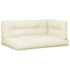 vidaXL Cojines para sof&aacute; de palets 3 unidades tela crema
