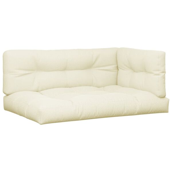 vidaXL Cojines para sof&aacute; de palets 3 unidades tela crema