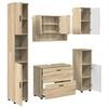 vidaXL Juego de muebles de ba&ntilde;o con caj&oacute;n 5 pcs Roble Sonoma