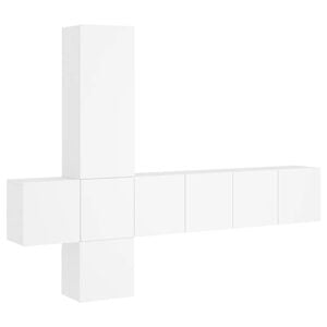 vidaXL Muebles de TV de pared 5 piezas madera de ingenier&iacute;a blanco