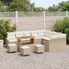 vidaXL Conjunto de sofá de jardín con cojín 13 pcs Beige y Crema