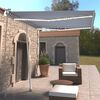 vidaXL Toldo manual retráctil con luz LED azul y blanco 300x250 cm