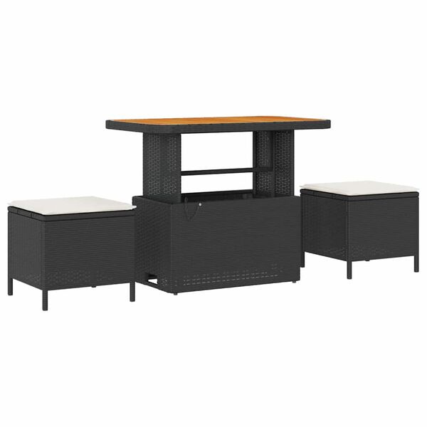 vidaXL Conjunto de sof&aacute;s de jard&iacute;n con coj&iacute;n 13 pcs Negro y crema