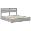 vidaXL Cama con almacenamiento con cabecera Gris Sonoma 180 x 200 cm