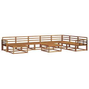 vidaXL Conjunto de sof&aacute;s de exterior 9 pcs Natural