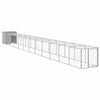 vidaXL Gallinero y corral acero galvanizado gris claro 110x1221x110 cm