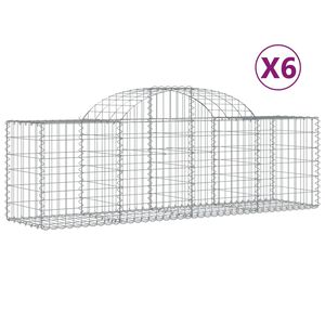 vidaXL Cestas de gaviones 6 uds forma de arco hierro 200x50x60/80 cm