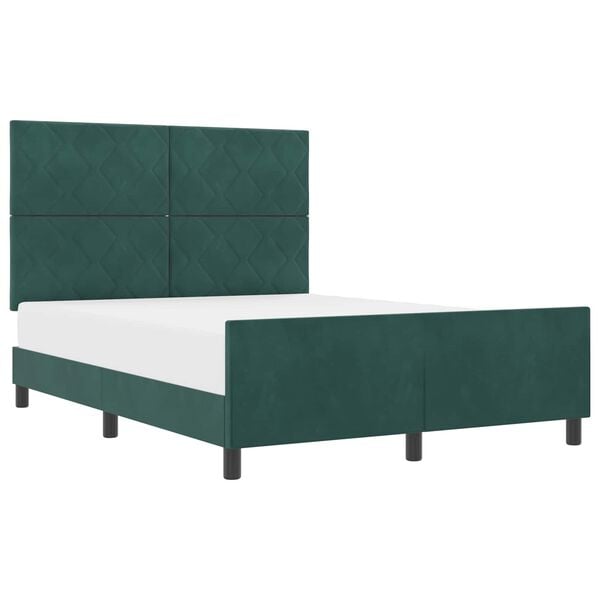 vidaXL Cama tipo Box Spring Verde oscuro 140 x 190 cm Terciopelo