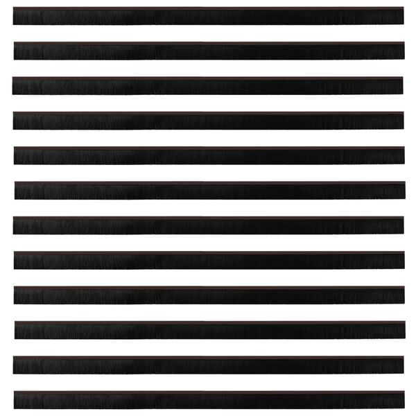 vidaXL Sellos de cepillo para puertas autoadhesivos 12 pcs Marr&oacute;n