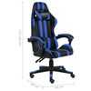 vidaXL Silla gaming de cuero sint&eacute;tico negro y azul