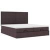 vidaXL Estructura cama otomana colchones tela marr&oacute;n oscuro 200x200cm