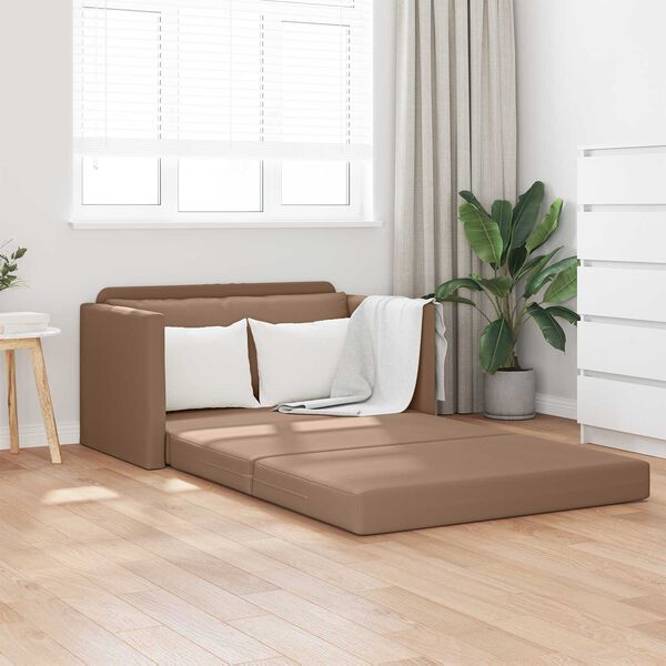 vidaXL Sof&aacute; cama 110cm Capuchino Cuero artificial