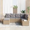 vidaXL Conjunto de sofá de jardín 6 pcs Beige y gris ratán sintético