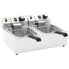 vidaXL Freidora eléctrica doble de acero inoxidable 20 L 6000 W