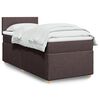 vidaXL Cama box spring con colch&oacute;n tela marr&oacute;n oscuro 90x190 cm