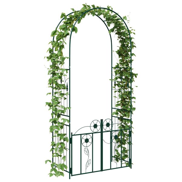 vidaXL Arco de jard&iacute;n con cerradura Verde 102 x 50 x 218 cm