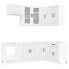 vidaXL Unidad de cocina LUCCA 8 uds. Blanco Brillante