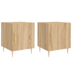 vidaXL Mesitas noche 2 uds madera ingenier&iacute;a roble Sonoma 40x40x50 cm