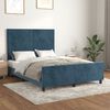 vidaXL Estructura de cama sin colch&oacute;n terciopelo azul oscuro 140x190cm