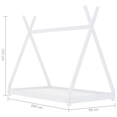 vidaXL Estructura de cama infantil madera maciza pino blanca 90x200 cm