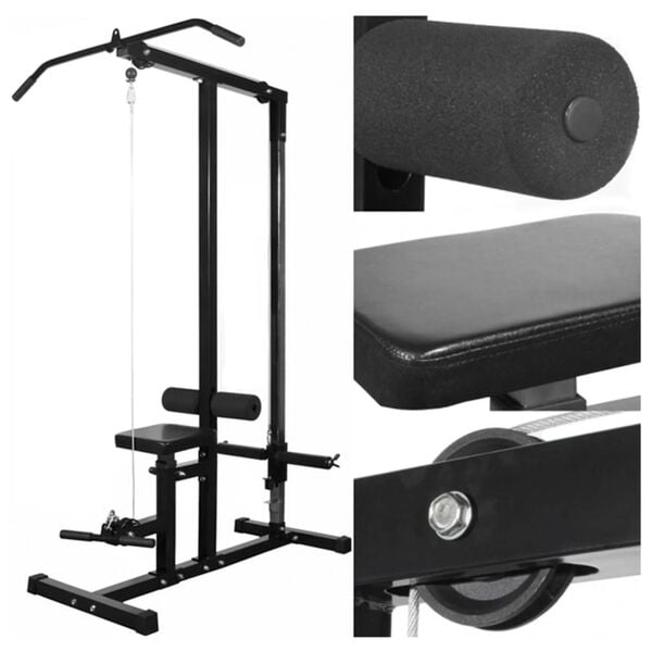 vidaXL Máquina musculación Power Tower con pesas y mancuernas 60,5 kg