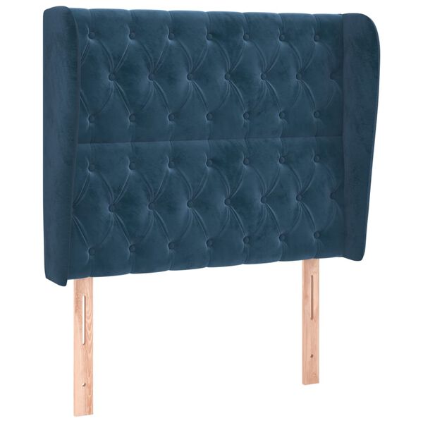 vidaXL Cabecero con orejas de terciopelo azul oscuro 103x23x118/128 cm