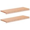 vidaXL Alfeizares 2 uds. Natural 80 x 25 x 2 cm Madera de Haya S&oacute;lida