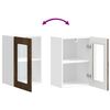 vidaXL Armario de cocina de pared con puerta de cristal "Kalmar" de, roble ahumado, madera de ingenier&iacute;a