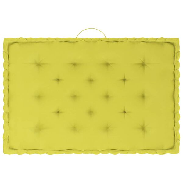 vidaXL Cojines para palets de suelo 4 unidades algod&oacute;n verde manzana