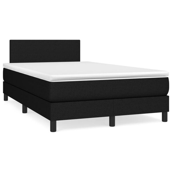 vidaXL Cama box spring con colch&oacute;n tela negro 120x190 cm