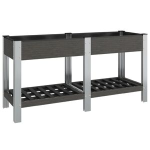 vidaXL Arriate de jard&iacute;n con estante WPC gris 150x50x75 cm