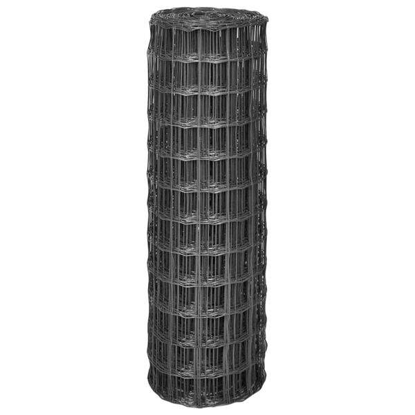 vidaXL Euro Valla de acero gris 25x1,2 m