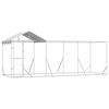 vidaXL Perrera de exterior con techo acero galvanizado plata 6x2x2,5 m