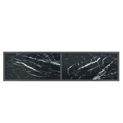 vidaXL Mesa de consola vidrio templado negro 140x35x75,5 cm