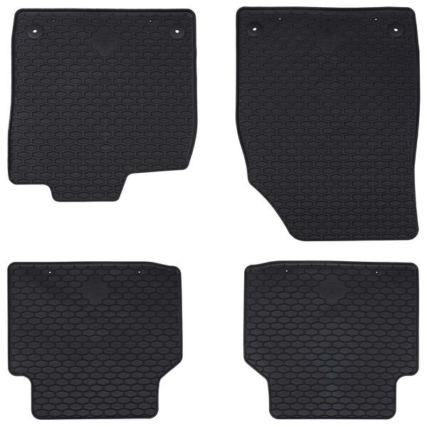 vidaXL Alfombrilla de Coche 4 pcs Negro Goma