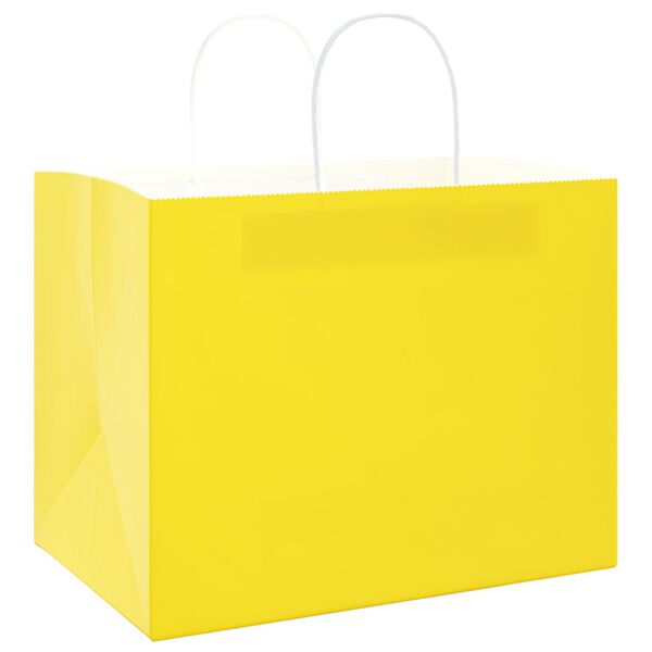 vidaXL Bolsas de papel con asas 250 uds amarillas 32x22x24 cm