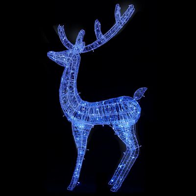vidaXL Reno navideño acrílico XXL 250 LEDs azules 180 cm