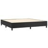 vidaXL Cama box spring colch&oacute;n y LED cuero sint&eacute;tico negro 200x200 cm